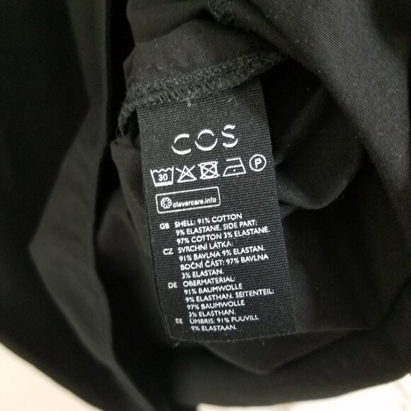 COS Mix Media Midi T-Shirt Dress with Front and Side Pockets Black Size XS - Picture 7 of 7